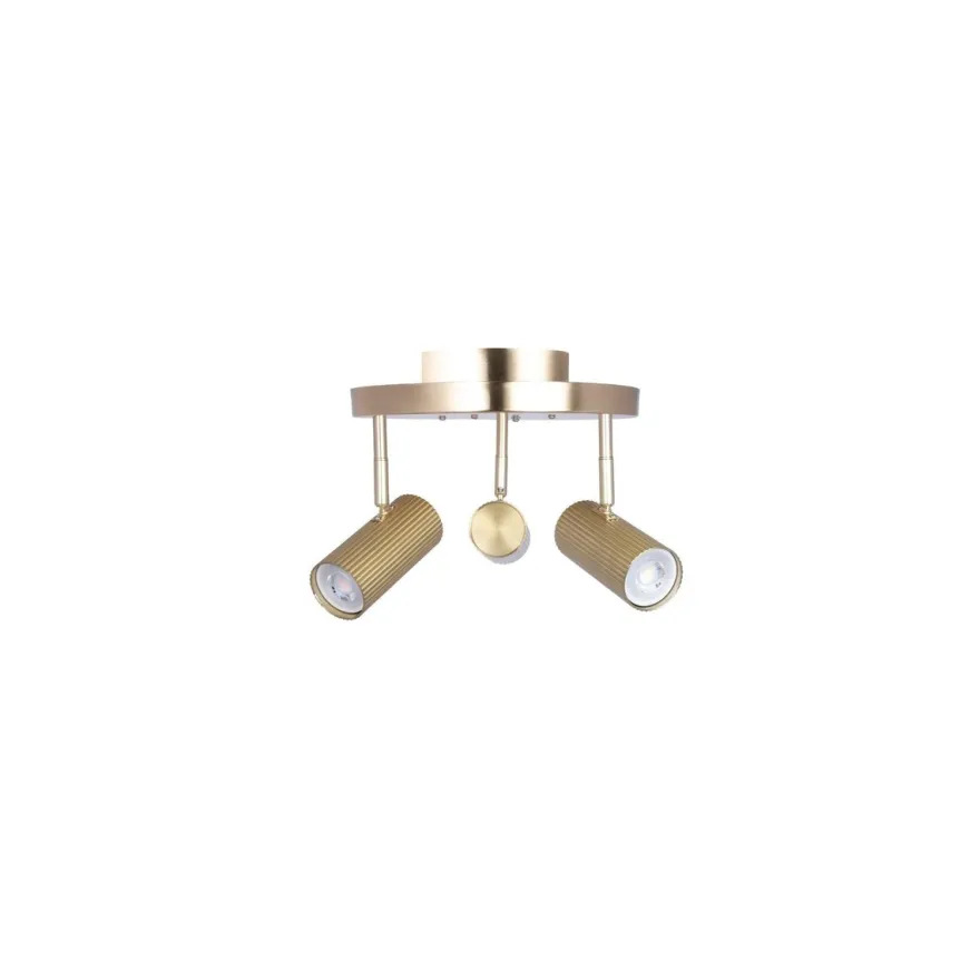 Hubble 3 taklampe rund - Messing