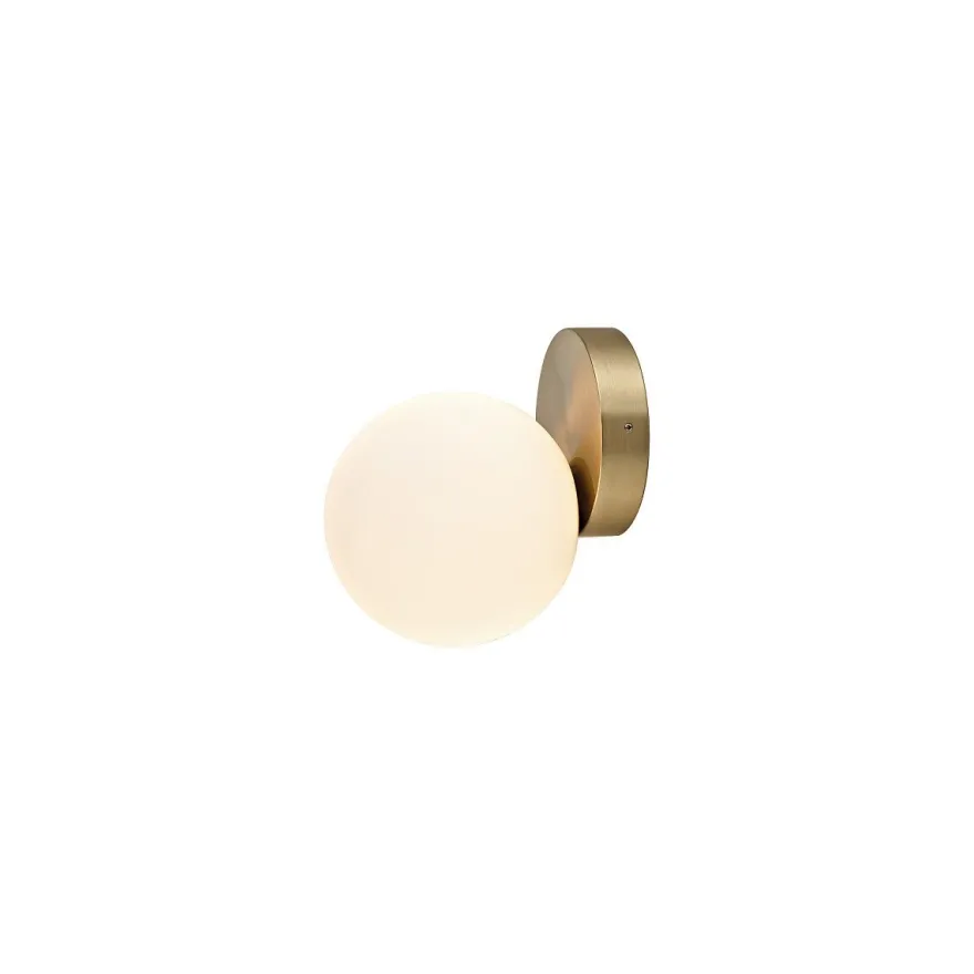 Ice Ball vegglampe antikk messing/hvit