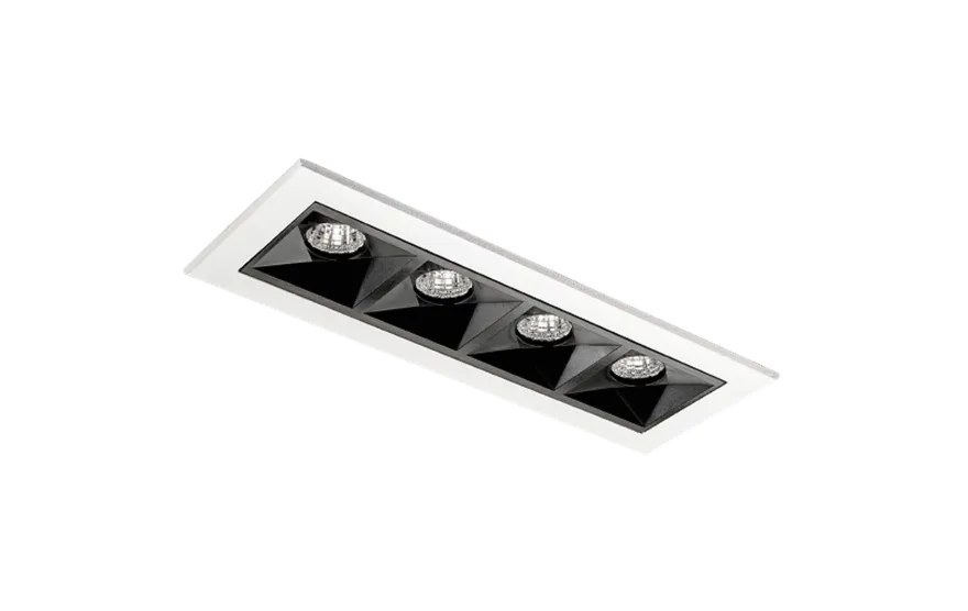 Inspire R 150 innfelt downlight 4 lys 8W RA98 3000K dimbar - Svart