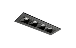 Inspire R 150 innfelt downlight 4 lys 8W RA98 3000K dimbar - Svart
