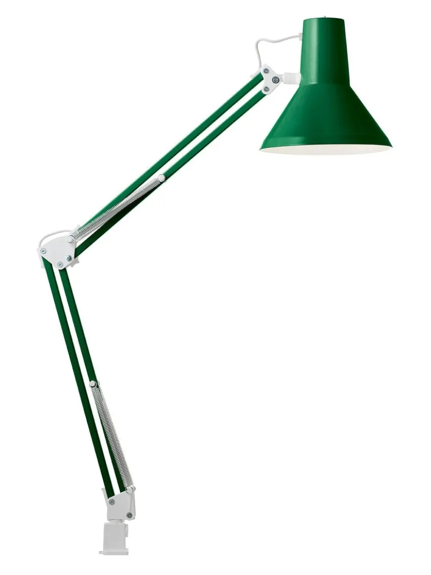 Jensen bordlampe m/bordklemme og veggfeste - Grønn