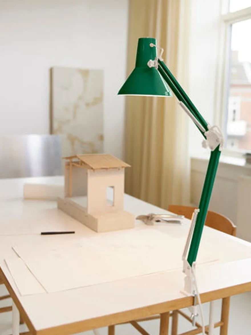 Jensen bordlampe m/bordklemme og veggfeste - Grønn