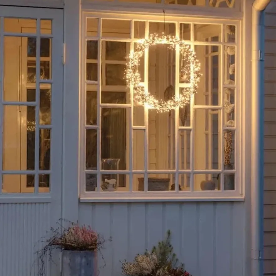 Julekrans 50 cm 600 led dimbar