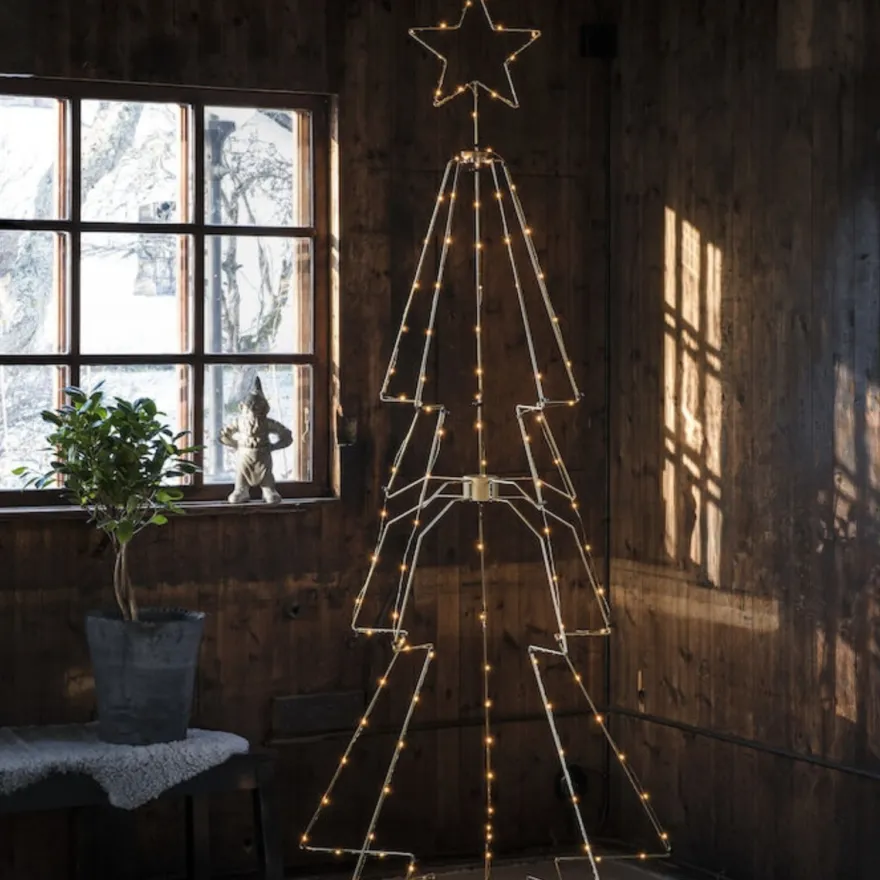 Juletre metall 210cm led - Hvit