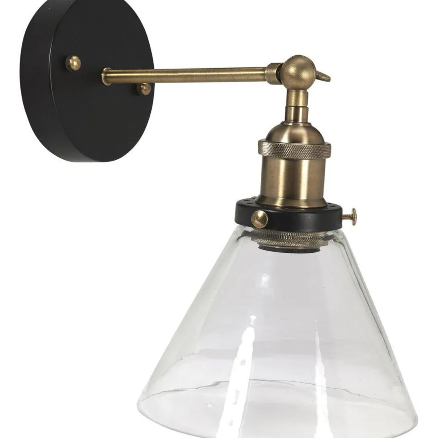 Kappa vegglampe 18 cm - Svart/Klar