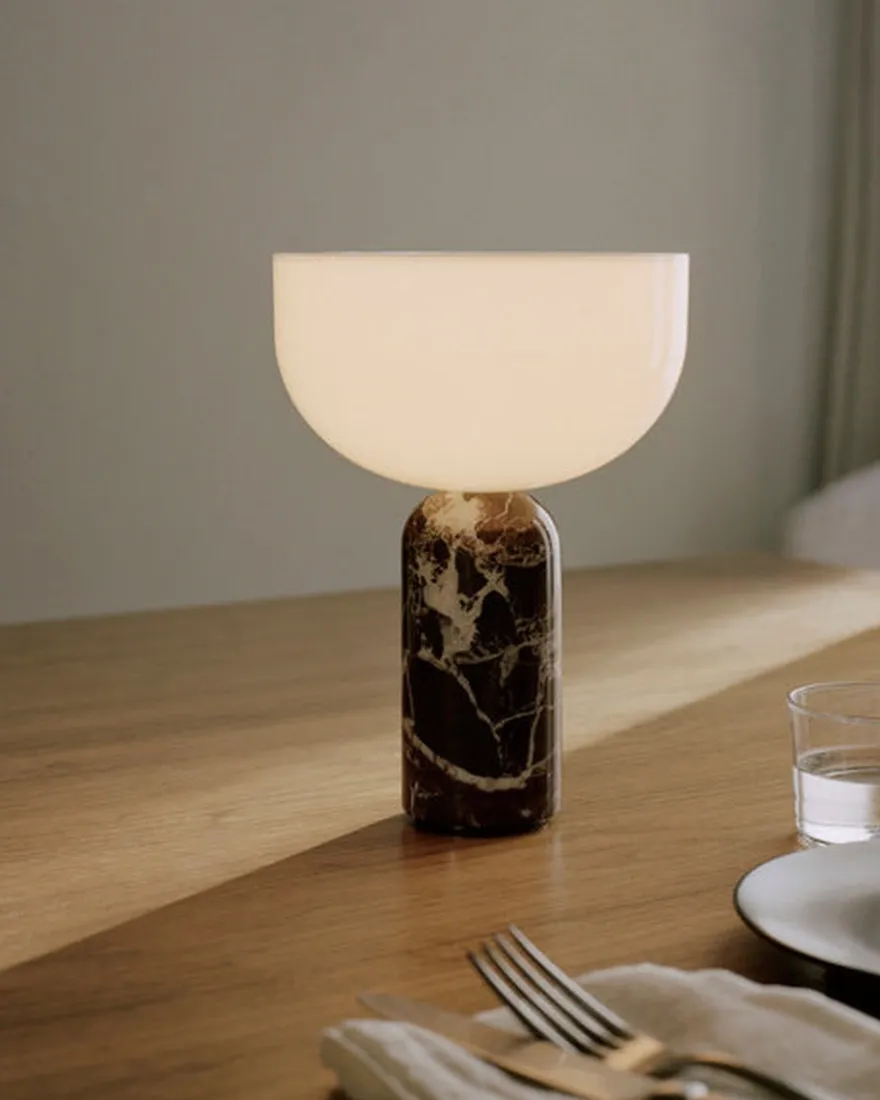 Kizu Portable bordlampe - Brun Marmor