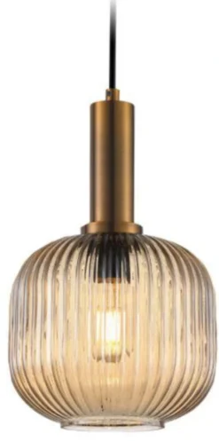 Lantern takpendel - Messing/Amberfarget glass