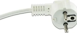 Ledning med vinklet plugg 2 meter 3x0,75 mm jordet - Hvit