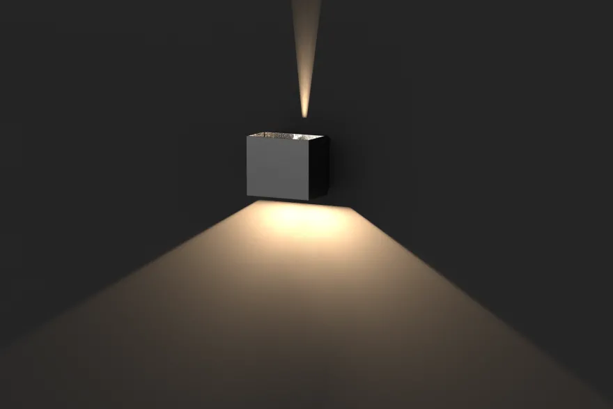 Lillesand vegglampe opp/ned utendørs justerbar lysvinkel IP65 10W 3000K - Svart