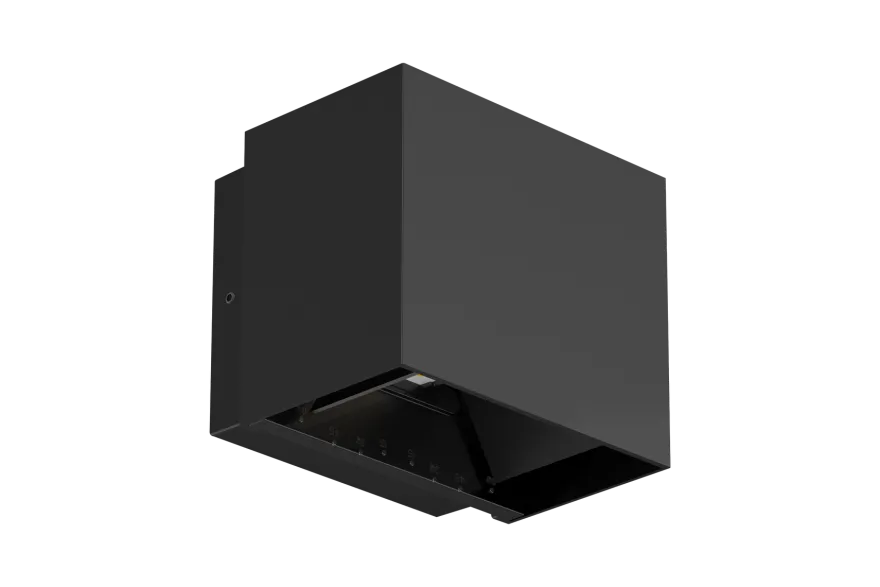 Lillesand vegglampe opp/ned utendørs justerbar lysvinkel IP65 10W 3000K - Svart
