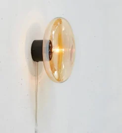 Locus vegg/taklampe - Svart/Amberfarget - Svart / Amber