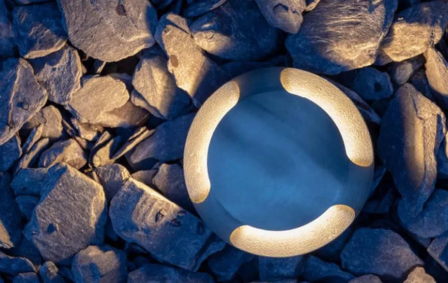 Luna Deco 3 uplight utendørs 3W 3000 Kelvin IP67 - Rustfritt stål