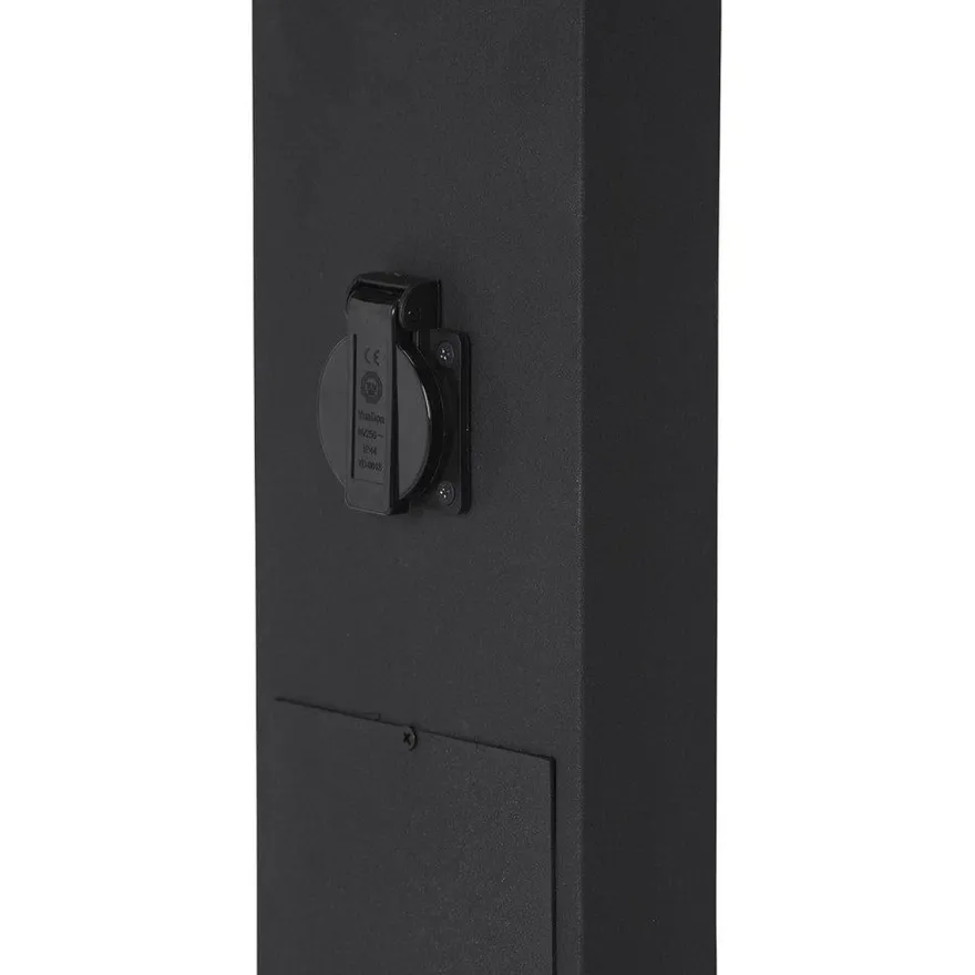Luton pullert 100 cm m/stikkontakt E27 - Svart