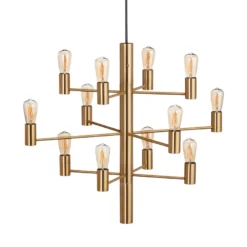 Manola takpendel 12 lys - Satin Messing