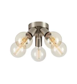 Mazzo taklampe 5-lys - Satin Nikkelfarget - Nikkel