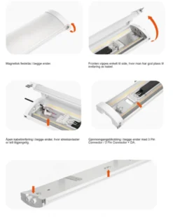 Mega Batten lysarmatur 47W 3000/4000K IP44 - 151 cm