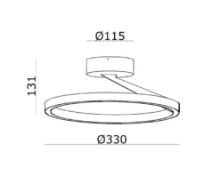 Mind 330 taklampe 12,6W 2700 Kelvin RA90 dimbar
