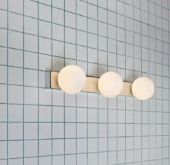 Mini vegglampe 3 - Krom/opalhvit - Krom / Opal