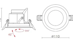 Modfun X 110 downlight 12,3W 2700 Kelvin CRI 90