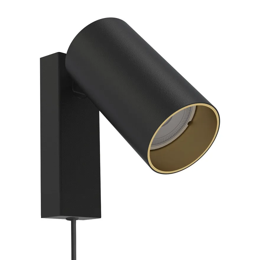 Mono vegglampe - Svart/Gullfarget