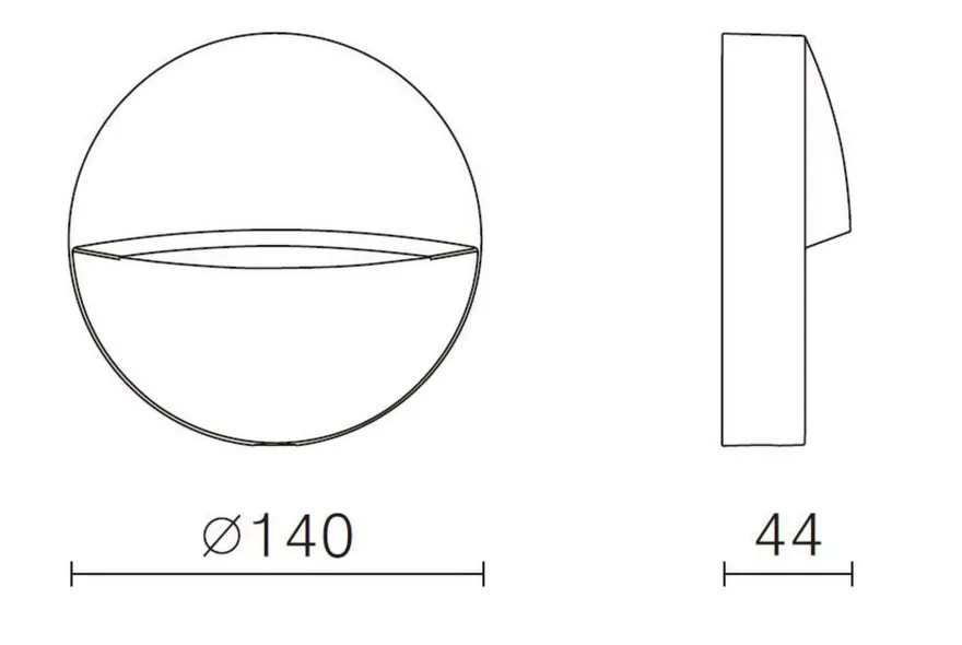 Nerine 140 vegglampe utensdørs 3,2W coloure switch 3000/4000K IP65 - Antrasitt grå