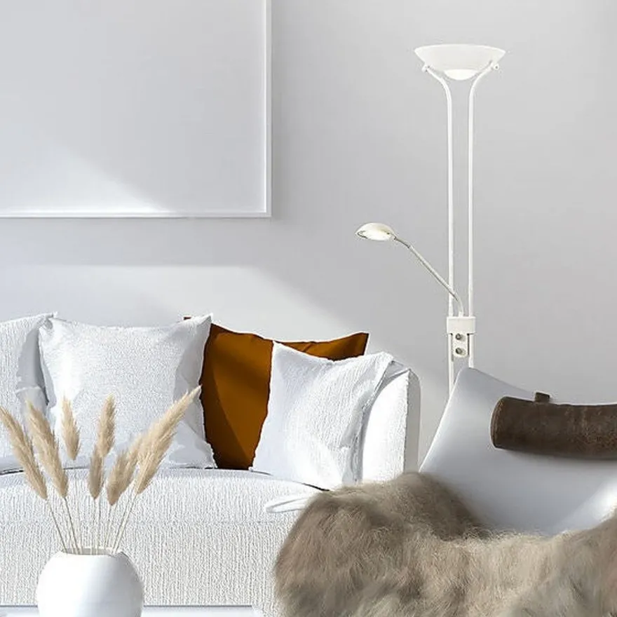 Nice gulvlampe uplight med leselysarm