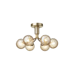 Nuura Apiales 6 taklampe børstet messing / optic gold glass