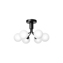 Nuura Apiales 6 taklampe satengsort / opal glass