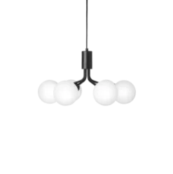 Nuura Apiales 6 taklampe satin svart / opal