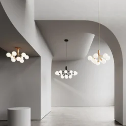 Nuura Apiales 9 taklampe satin svart/opal