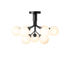 Nuura Apiales 9 taklampe satin svart/opal