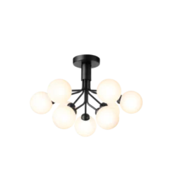 Nuura Apiales 9 taklampe satin svart/opal