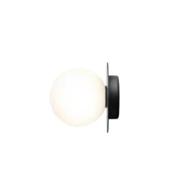 Nuura Liila 1 vegglampe/taklampe - medium - svart / opal glass