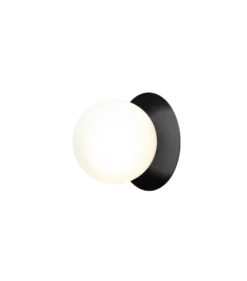 Nuura Liila 1 vegglampe/taklampe - medium - svart / opal glass