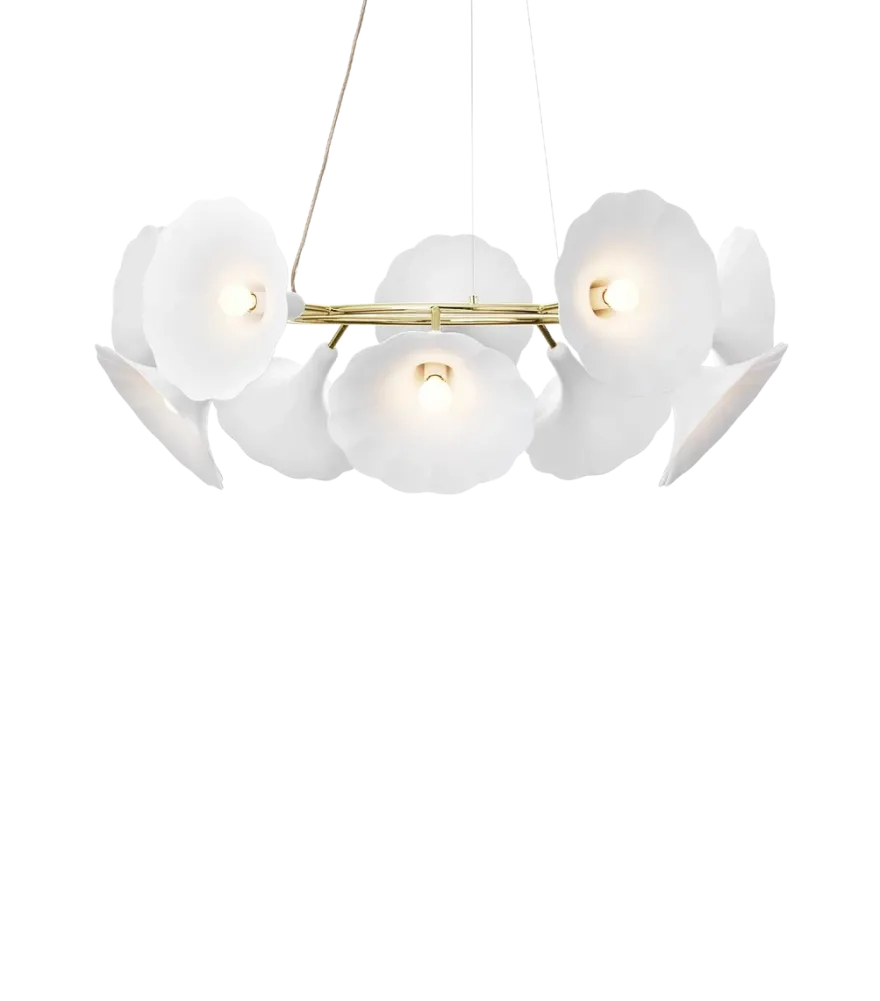 Nuura Petalii 10 taklampe Hvit/messing