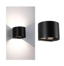 Nyara rund oppladbar vegglampe opp/ned lys med sensor