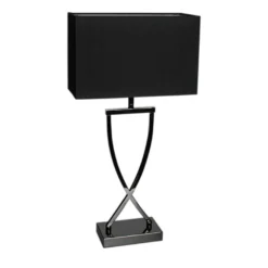 Omega bordlampe 52 cm - Svart krom