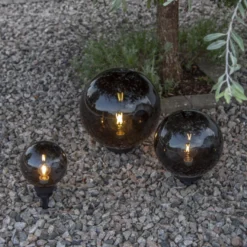 Orby dekorativ hagelampe 20 cm - Svart/Røykfarget