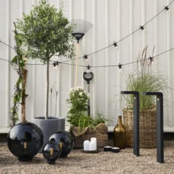 Orby dekorativ hagelampe 20 cm - Svart/Røykfarget