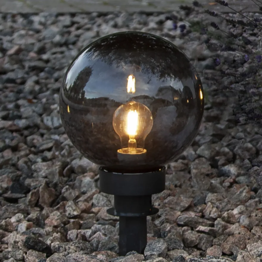 Orby dekorativ hagelampe 20 cm - Svart/Røykfarget