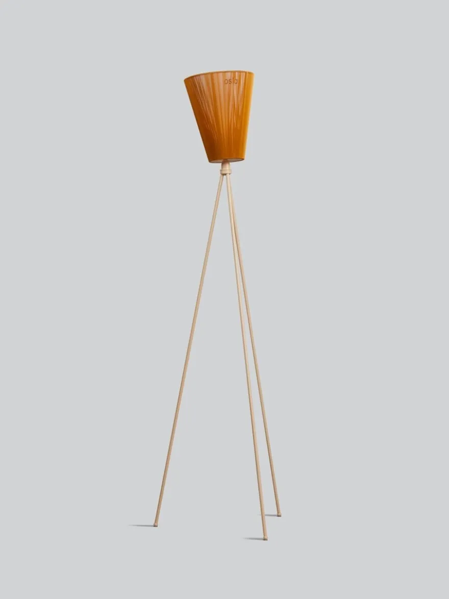 Oslo Wood gulvlampe beige med skjerm