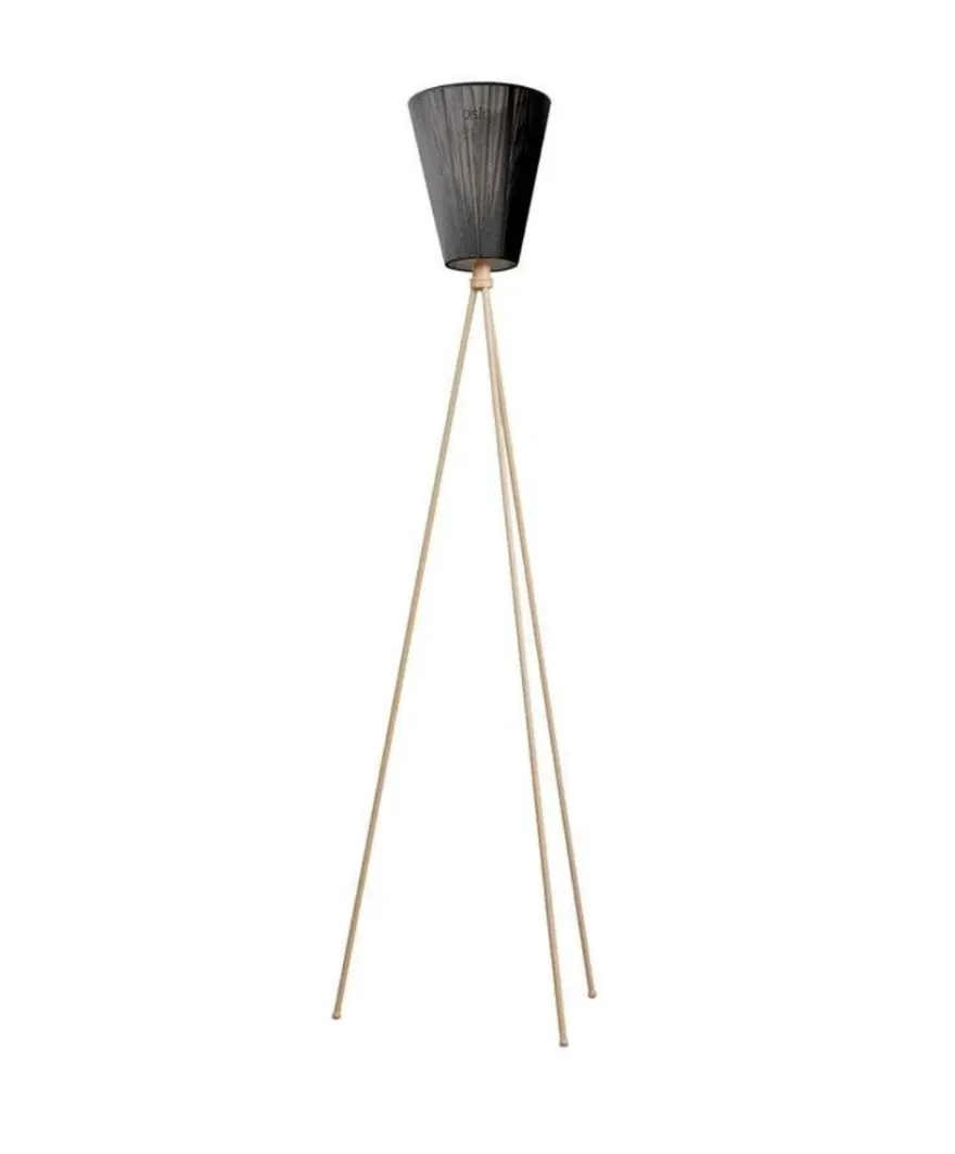 Oslo Wood gulvlampe beige med skjerm