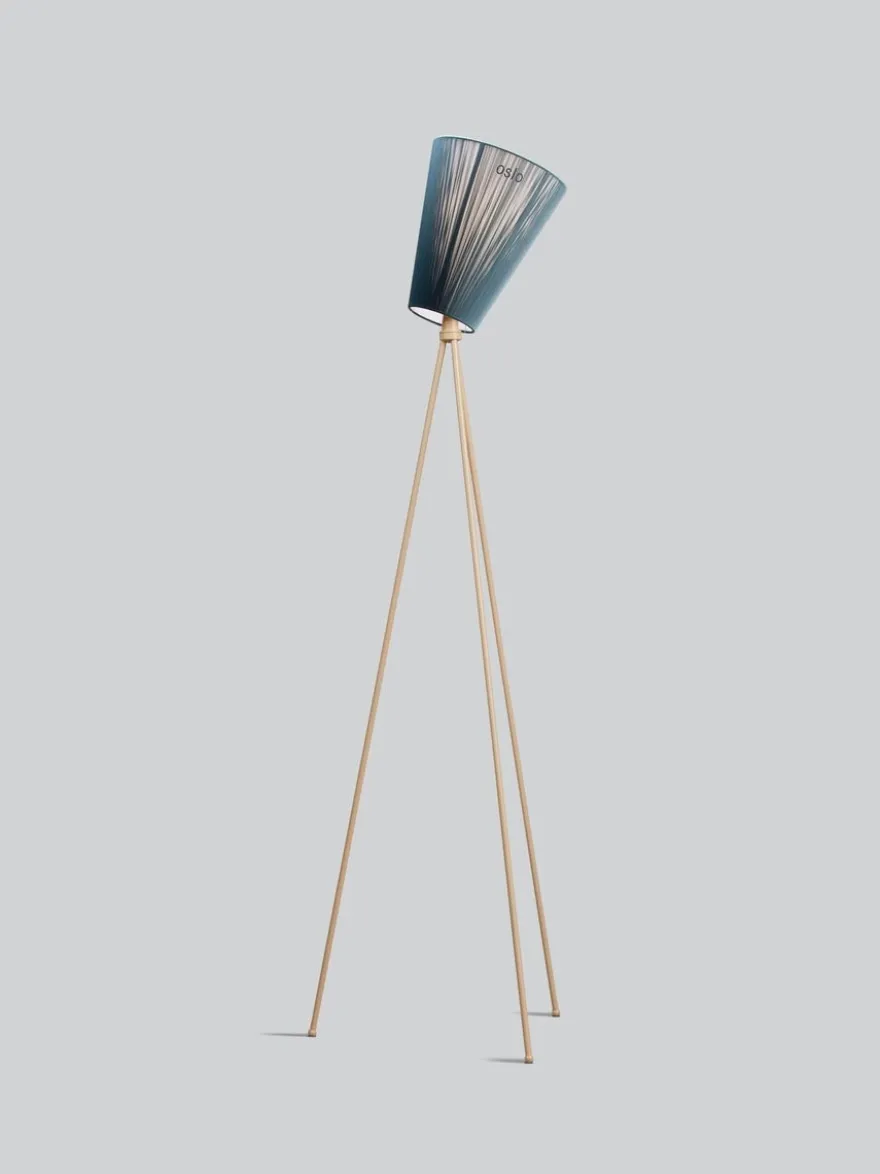 Oslo Wood gulvlampe beige med skjerm