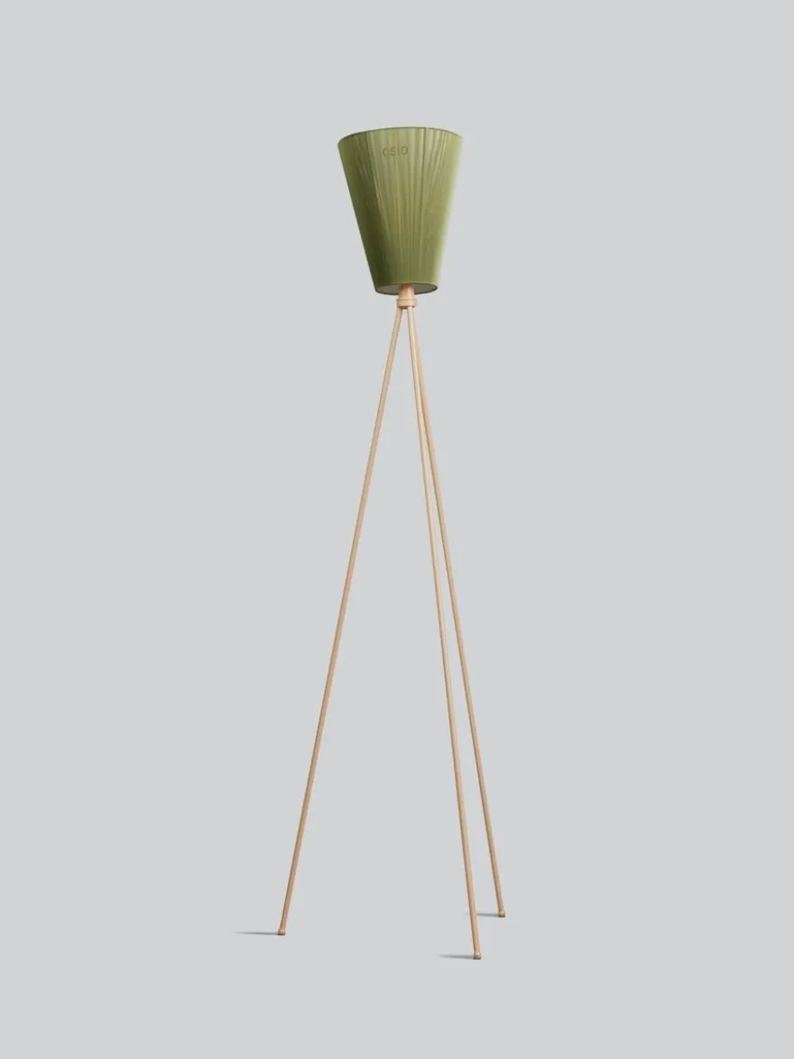 Oslo Wood gulvlampe beige med skjerm