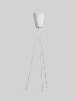 Oslo Wood gulvlampe lysegrå med skjerm