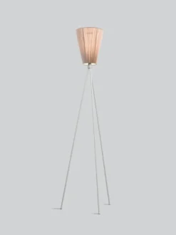 Oslo Wood gulvlampe lysegrå med skjerm