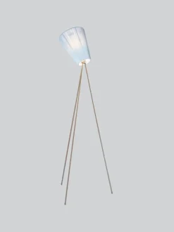Oslo Wood gulvlampe stål med skjerm