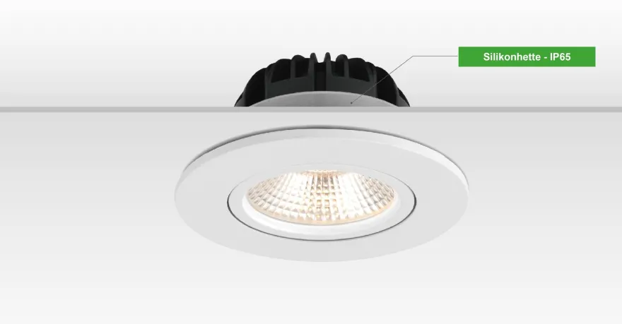 Out tiltbar lavtbyggende downlight utendørs 11W 3000K IP65 RA90 dimbar - Svart