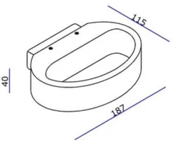 Ovali vegglampe LED - Hvit
