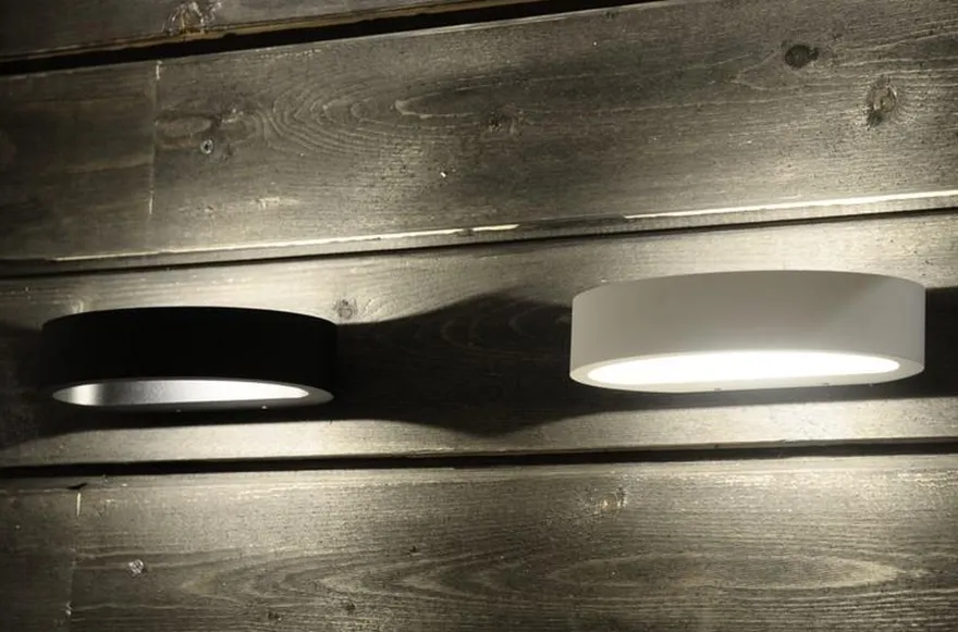 Ovali vegglampe LED - Hvit